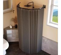 Wall Mounted Foldable Shower Curtain RodAluminium Space Saver for Small Bathrooms & Changing Rooms 5Fold Design for Easy Storage and Maximum Convenience