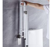 Wall Mounted Foldable Support Rail with Luminous Grip - 70x70 cm Grab Bars for Bathroom Safety Floor-Mounted Disability Assist Handle White Durable and Space-Saving
