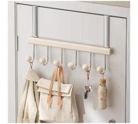 Wall-Mounted Foldable Towel Rack - Space-Saving Iron & Wood Design, Round Wooden Hook, 1.5kg Load Capacity, Quiet Hanging Solution for Towels, Ideal for Bathrooms & Kitchens