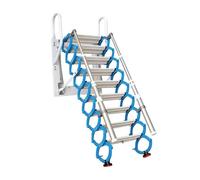 Wall-Mounted Folding Attic Stairs, Pull Down Ladder System for Safe and Easy Access to Outdoor or Fire Escape, Ideal for Humid Environments