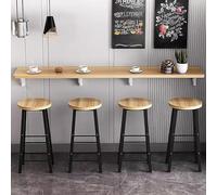 Wall Mounted Folding Bar Table - Wooden Floating Dining Desk, Narrow Long Hanging Workbench for Kitchen, Laundry & Office (27.5x11.8in, Natural h)