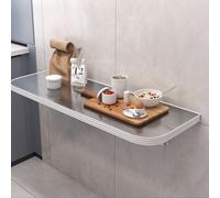 Wall-Mounted Folding Breakfast Bar Table - Space-Saving Drop Leaf Dining Table for Small Kitchens | 304 Brushed Stainless Steel Work Table