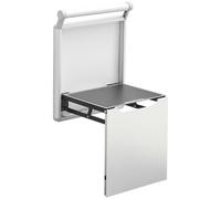 Wall Mounted Folding Chair, Aluminum Alloy Shoe Changing Step Stool, Space Saving Entryway Footstool, Lightweight Hidden Stool with 150KG Load Capacity