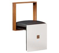 Wall Mounted Folding Chair & Step StoolSpace Saving Hidden Wall Stools for Balcony & Entryway Teak Wood Versatile Folding Living Stool Stylish & Functional Design