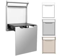 Wall-Mounted Folding Chairs, Space Saving Foldable Shoe Changing Stool, can be Stored Without Occupying Space, for Home Entrance Corridor, Easy to Fold,silvery