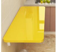 Wall-Mounted Folding Desk Compact Computer Table Space-Saving Dining/Study Table Yellow Portable Table for Kitchen Home Office and Dining Room
