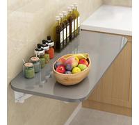 Wall Mounted Folding Desk Drop Leaf Table Floating Desk Fold Down Desk, Laundry Folding Table Computer Desk Folding Hanging Table Folding Workbench For Kitchen & Bedroom Restaurant ( Color : Grey , Si
