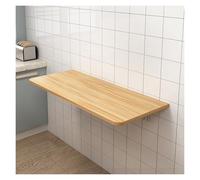 Wall-Mounted Folding Desk Space-Saving Compact Table for Small Rooms Kitchen Laundry Home Office Light Walnut Wood (40x40cm) - Versatile & Stylish