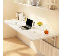 Wall-Mounted Folding Desk Space-Saving Convertible Wall Table Adjustable Standing Desk Compact Office Shelf for Home Kitchen & Office (White 9.4x23.6in)