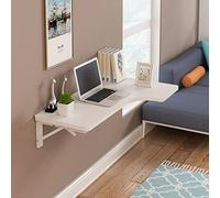 Wall Mounted Folding Desk Space Saving Corner Table Multi Functional Floating Desk for Home Office Easy Installation Stylish White Finish 100x60x40cm