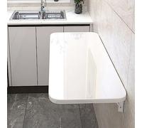 Wall Mounted Folding Desk - Space-Saving Drop Leaf Table for Small Spaces Perfect for Home Office Kitchen Laundry Room Compact Workstation Solution