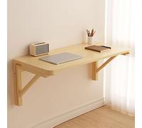 Wall Mounted Folding Desk Space Saving Floating Table with Wood Brackets Compact Laundry Station for Small Home Office RV Apartment 24x18 Inch
