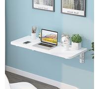Wall Mounted Folding Desk Space Saving Study Table with Drop Leaf Design Ideal for Small Offices Bedrooms and Studies 70x40cm/28x16in Elegant White Finish