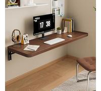 Wall Mounted Folding Desk Space Saving Wooden Table for Small Areas Convertible Floating Desk for Laundry Cuter Kitchen Study Bedroom (Walnut 120x40)