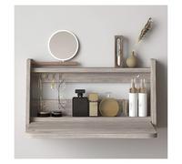 Wall Mounted Folding Desk, Space-Sing Floating Office Table, Compact Laptop Wall-Mounted Dressing Small Space Hanging Cabinet (Black Oak, 60x32cm)