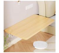 Wall Mounted Folding Desk, Wooden Foldable Breakfast Bar Table, Space Saving Floating Hanging Laptop Desk for Bedroom, Office, Balcony, Small Spaces,Beige,100X20cm