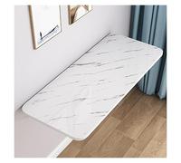 Wall Mounted Folding Dining Table - Space-Saving Foldable Workbench for Office Kitchen Dining Restaurant Home Bar - White Stone Pattern 80x40cm