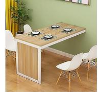 Wall Mounted Folding Dining Table - Space-Saving Invisible Bar Table with Straight Handle & Foldable Support Pole for Kitchen, Dining Room, Bedroom & More (Color: Walnut & White)