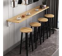 Wall Mounted Folding Dining Table - Space-Saving Kitchen Bar Desk, Walnut Finish (100x40cm / 39.4x15.7in) for Small Spaces & Modern Homes