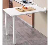 Wall-Mounted Folding Dining Table Space-Saving Multi-Functional Table for Kitchen Dining Room Living Room 80x60cm/31.5x23.6in White Compact Design