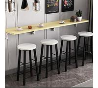 Wall-mounted folding dining table - Space-saving wooden desk for bubble tea shops, bars, kitchens, and home offices - Slim design for use in the dining room