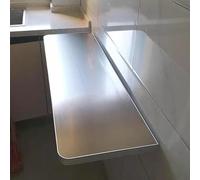 Wall-Mounted Folding Drop-Leaf Table - 304 Brushed Stainless Steel Space-Saving Foldable Breakfast Bar & Laundry Room Shelf Compact Kitchen Floating Dining Table (L40xW25cm)