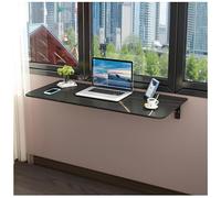 Wall Mounted Folding Drop-Leaf Table Space-Saving Black Desk Floating Laundry & Dining Table 50x30cm Versatile Wall-Mount Design for Small Spaces