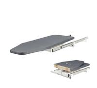 Wall Mounted Folding Ironing Board, Pull Out Ironing Platform with Removable Cover, 180° Rotation, Quiet Compact Iron Board for Bedrooms Checkrooms, Grey