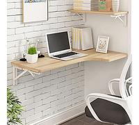 Wall Mounted Folding L Type Corner Table for Home Office Multifunctional Drop Leaf Workbench Hanging Corner Computer Desk Dining Table Writing Desk Space Saving White
