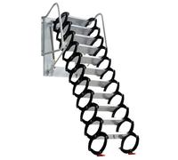 Wall Mounted Folding Loft Ladder - Retractable Collapsible Attic Stairs White Cold-Rolled Steel Space-Saving Design for Easy Access to Attic & Loft Areas