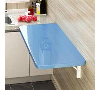 Wall Mounted Folding Multifunctional Table Heavy Duty Wall Mounted Table with Bracket for Laundry Room, Kitchen, Home Bar, Kitchen Dining Room Office(Blue,70x50cm/27.5x20in)