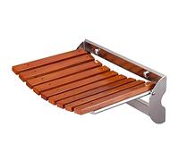 Wall Mounted Folding Shower Bench Wooden Bath Seat for Seniors & Disabled Safe Folding Stool for Bathroom Assistance Max Length Specs Included