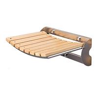 Wall Mounted Folding Shower Bench Wooden Bath Stool for Seniors & Disabled Safe Shower Chair for Home Care Space Saving and Sturdy Design Supports Maximum Weight.