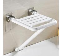Wall-mounted Folding Shower Seat, Fold Up Shower Stool with Grab Bar, Shower Chair Foldable with Legs, Folding Shower Non-Slip Chair Shower Seat for Elderly and Disabled, Capacity 440 lbs