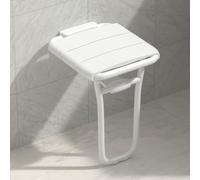 Wall-Mounted Folding Shower Stool Non-Slip Space-Saving Bath Seat 200kg Capacity Ideal for Seniors and Disabled White Sturdy and Design
