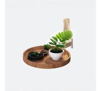 Wall-Mounted Folding Small Round Table - 11in Bedside Floating Side Table with 180° Rotation, Fold-Down Desk, Retractable Panel Shelf. Versatile Wall-Mount Tray Table(Brown)