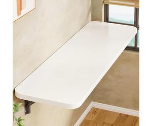 Wall-Mounted Folding Table - 80x40 cm Space-Saving Drop-Down Desk for Kitchen & Dining - Portable Black Writing Table (90x30 cm / 2.95x0.98 ft)