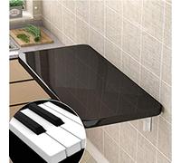 Wall Mounted Folding Table - Adjustable Invisible Kitchen Dining Desk for Small Spaces, Max Load 100kg/220.5lb, Ideal for Bedroom, Bathroom, or Kitchen (Black, 50x40cm/20x16in)