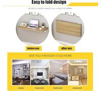 Wall Mounted Folding Table Drop Leaf Dining Desk for Small Spaces Adjustable Steel Brackets Compact Wooden Workstation Black 70x50cm Perfect for Home & Office