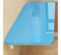 Wall Mounted Folding Table - Drop-Leaf Laundry & Kitchen Desk Space-Saving Floating Workbench Blue 4FT - Perfect for Home Office Dining Room or Bar