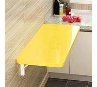 Wall Mounted Folding Table Drop-Leaf Table, Computer Desk Folding Dining Table Wall Mount Desk Floating Desk Folding Workbench For Home Bar Office Bedroom Kitchen Dining ( Color : Yellow , Size : 40x3