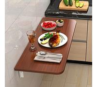 Wall Mounted Folding Table, Floating Desk for Small Spaces, Drop Leaf Dining Table for Kitchen Fold Down Laundry Shelf with Heavy Duty Metal Collapsible Shelf Brackets