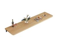Wall Mounted Folding Table, Fold Down Desk for Small Spaces, Wood Workbench with Metal Brackets for Garage, Laundry, Office, Kitchen