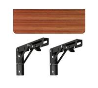 Wall Mounted Folding Table - Heavy Duty Compact Drop-Leaf Desk for Home/Office/Kitchen/Dining Room with Wood Top and 2 Metal Brackets