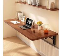 Wall Mounted Folding Table Heavy Duty Floating Desk for Small Spaces Ideal Kitchen & Dining Table Compact 31.5"x15.7" Brown Computer Desk Space Saving Solution