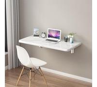Wall Mounted Folding Table Marble Effect Drop Leaves Computer Desk Kitchen Dining Table Space Saving Floating Desk for Rooms Home Office Stylish Design