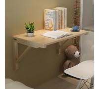 Wall Mounted Folding Table Modern Sleek Wooden Floating Desk Space Saving Foldable Dining & Dressing Table Compact 60x45cm (23.6x17.7in) for Small Spaces