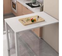 Wall Mounted Folding Table - Multi-Layer Solid Wood Top & Sturdy Steel Frame High Load Capacity Space-Saving Fold-Down Kitchen Table for Dining (Black 75x30x75cm)