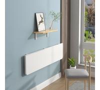 Wall-Mounted Folding Table, Multifunctional Rectangular Kitchen Dining Desk, Space-Saving Home Office Workstation, No-Punch Type Storage Rack for Various Occasions