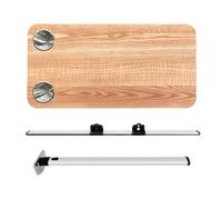Wall-Mounted Folding Table, Portable Aluminum Camping Dining Board with Cup Holder, Space-Saving Outdoor Table for RV, Motorhome, Caravan, Adventure Travel